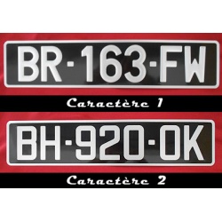 Plaque Immatriculation Noire Auto 455 x 100