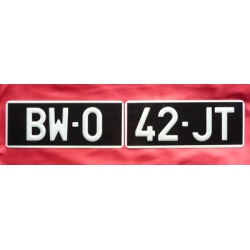 Plaque Immatriculation Noire Auto 2x275x110