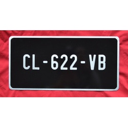 Plaque Immatriculation Noire US Auto 305 x 150 bord alu - Petits caractères