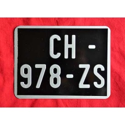 Plaque Immatriculation Noire Moto Cyclo 170x130