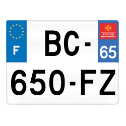 plaques immatriculation moto 65