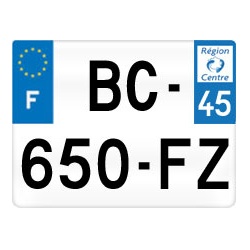plaque immatriculation moto Orleans 45