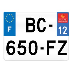 plaque immatriculation moto 12