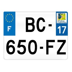 plaque moto ou cyclo 17 charente maritime
