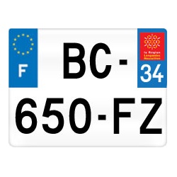 plaque mineralogique moto ou cyclo 34