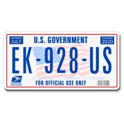 plaque immatriculation us government