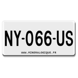 plaque d'immatriculation américaine blanche en plexiglass format siv